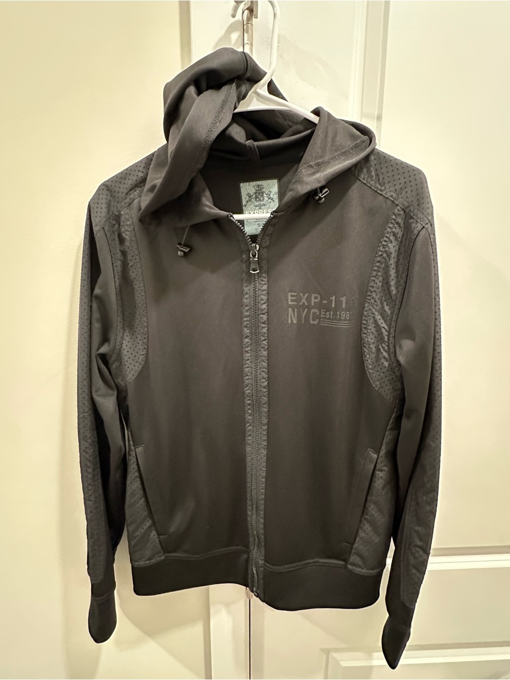 Men's Express Black Zip-Up Hoodie Jacket